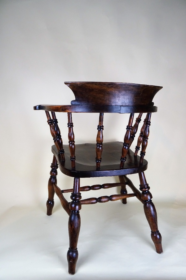 Antique English Smokers Captains Bow Chair (8).JPG